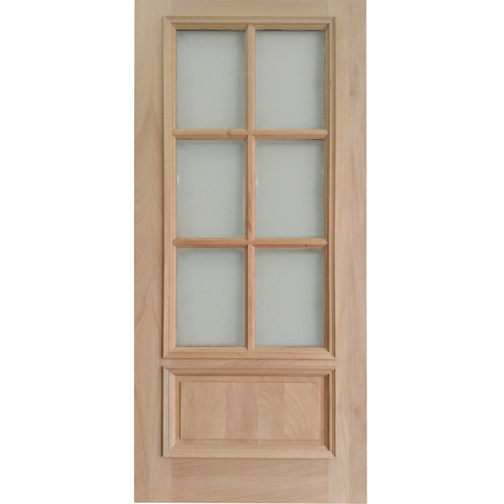 36x80 in Exterior Mahogany Door Slab | 6 Lite with Moulding